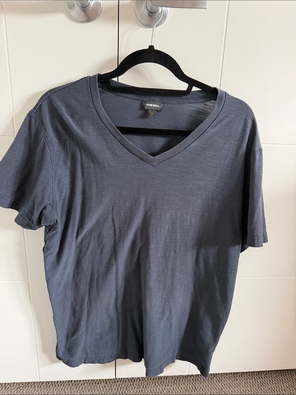 Diesel Men's V-Neck Tee in Navy